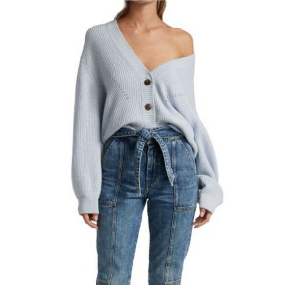 Jonathan Simkhai Clarice Ribbed Knit Cardigan Medium - Picture 1 of 15